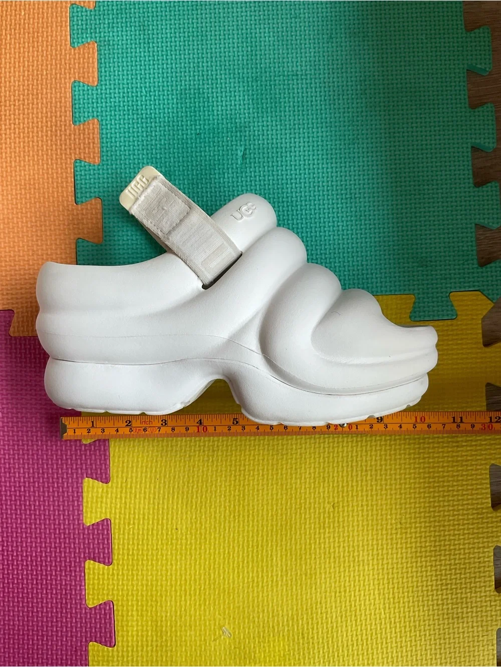 🕶️UGG Aww Yeah Chunky Platform Slingback Sandals - Bright White Size 7